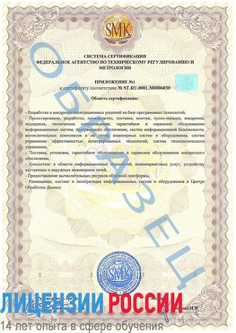 Образец сертификата соответствия (приложение) Лысьва Сертификат ISO 27001